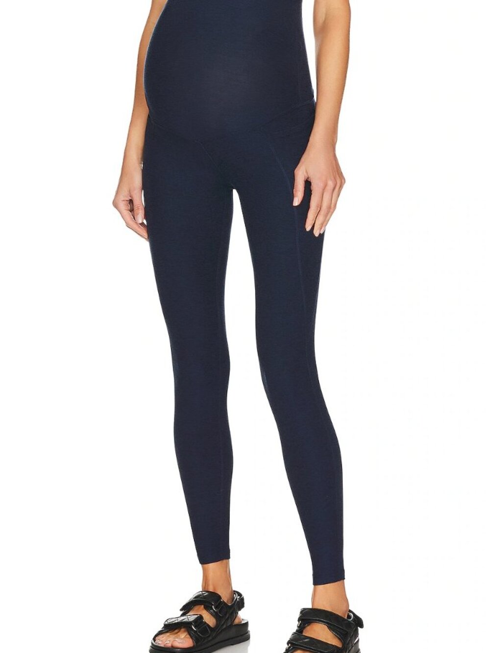 Love the Bump Maternity Pocket Midi Legging Beyond Yoga in Nocturnal Navy Size S
